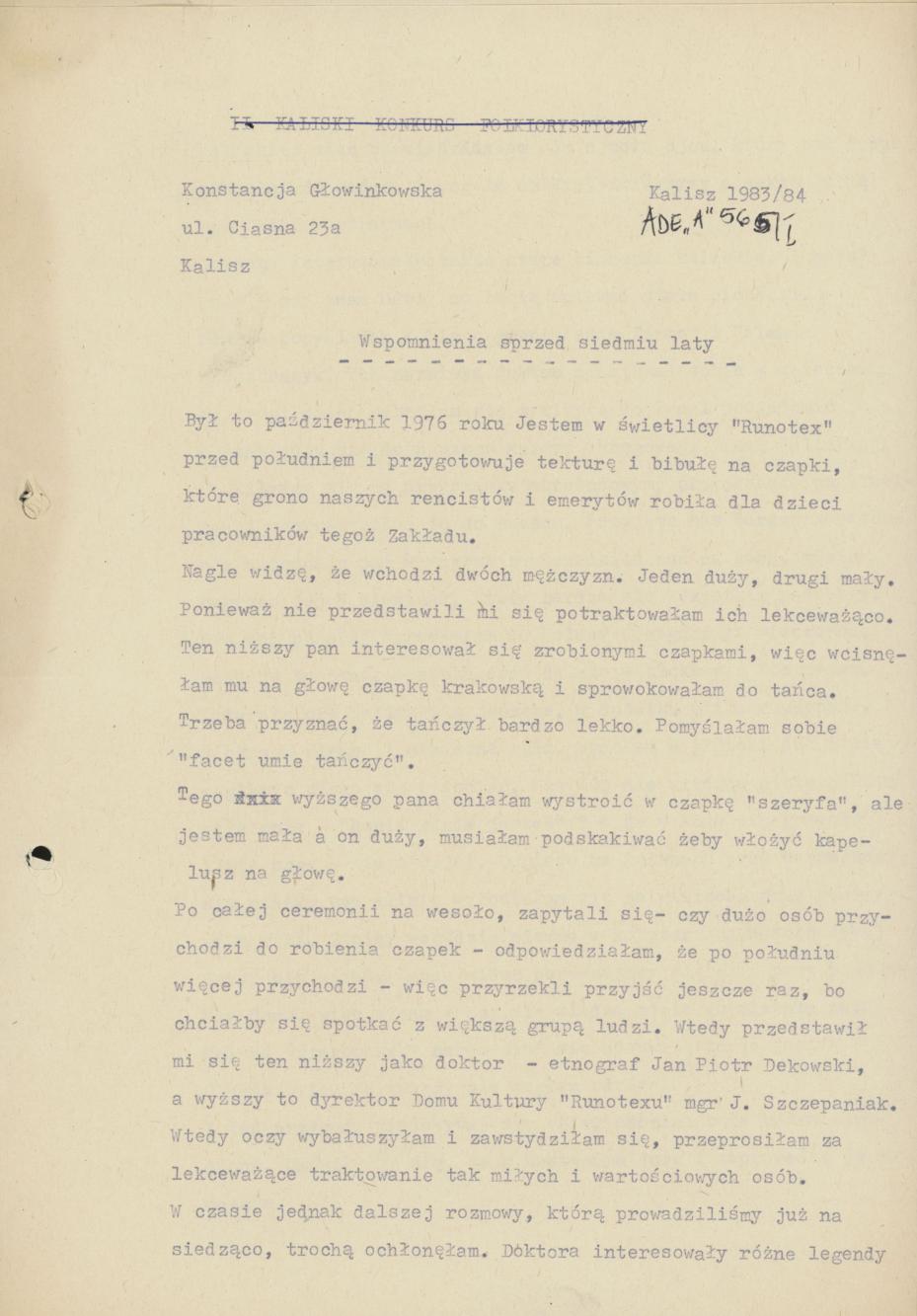 Wspomnienia sprzed siedmiu laty