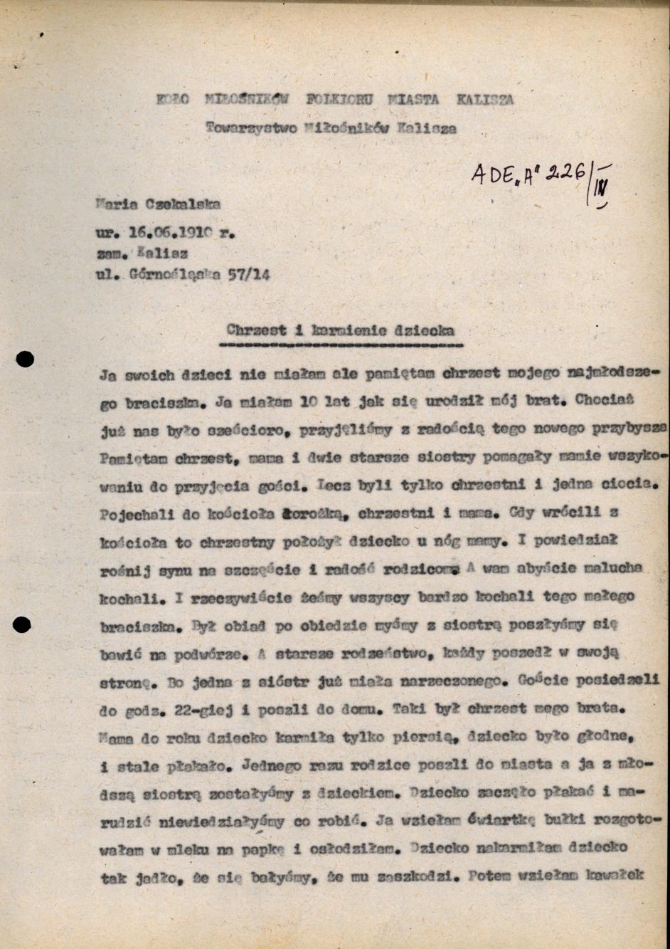 Chrzest i karmienie dziecka