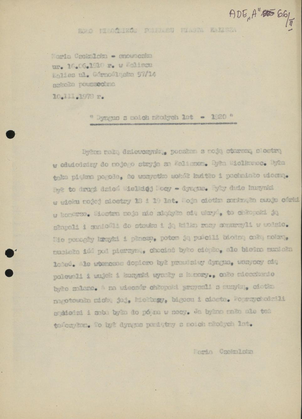 Dyngus z moich młodych lat - 1920