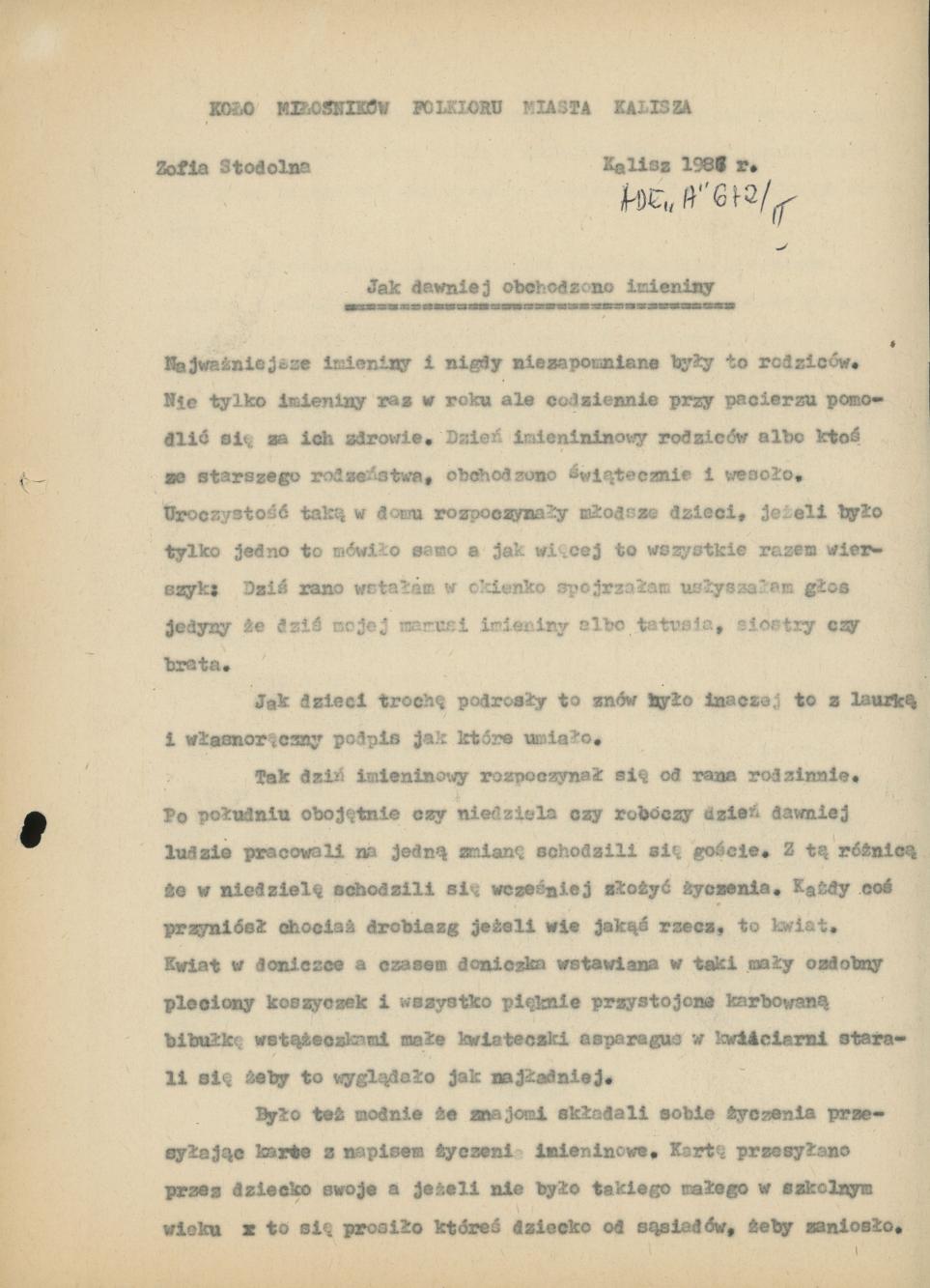 Jak dawniej obchodzono imieniny