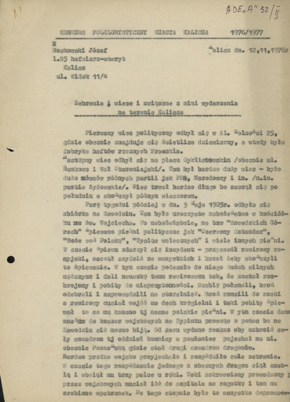 Zebrania i wiece i związane z nimi wydarzenia na terenie Kalisza