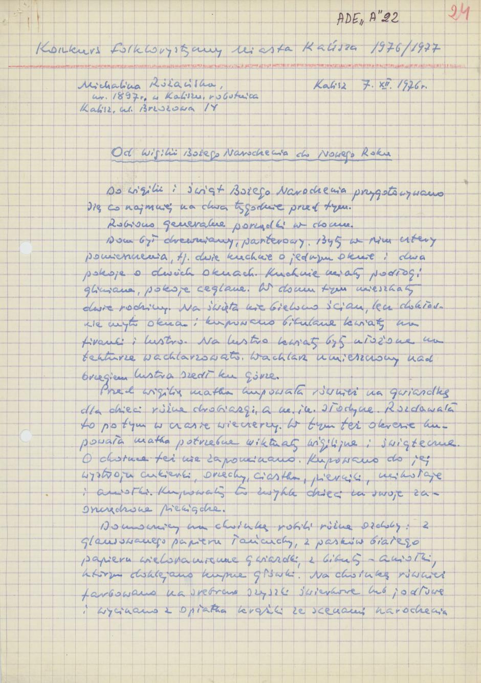 Od Wigilii Bożego Narodzenia do Nowego Roku