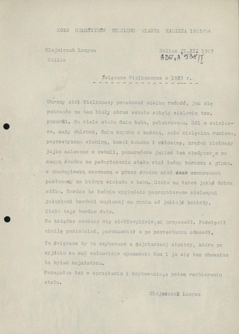 Święcone wielkanocne w 1933 r.