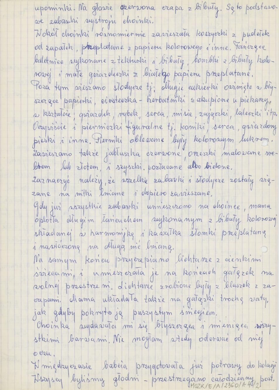 Choinka u mojej babci, rok 1917