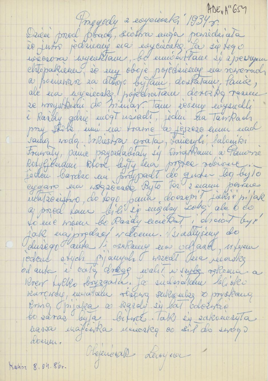 Przygody z wycieczki. 1934 r.