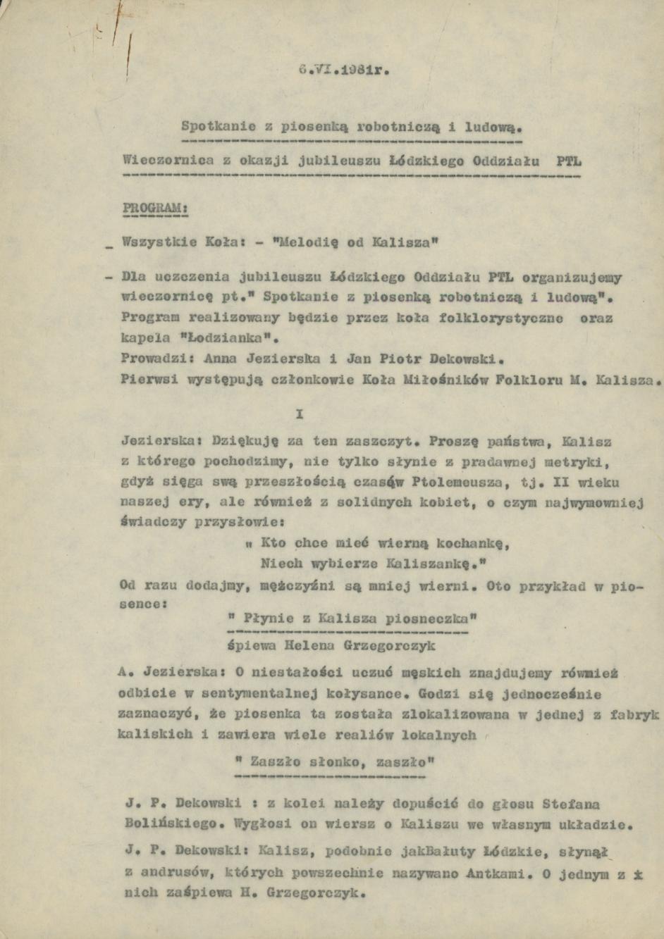 Spotkanie z piosenką robotniczą i ludową