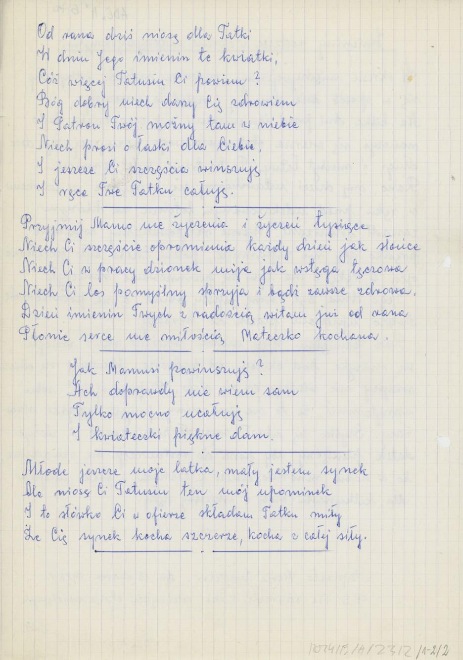 Imieniny rodzica w okresie międzywojennym