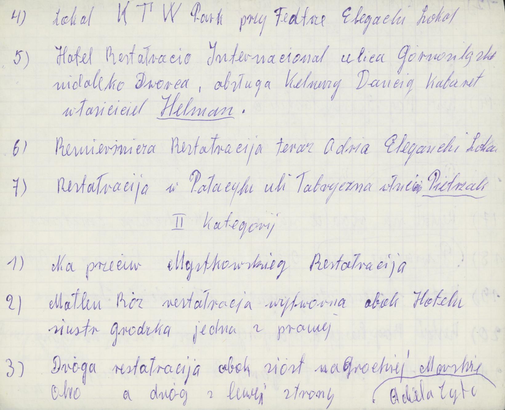 Kaliskie restauracje, kawiarnie, letnie ogródki i hotele w latach 1920-45