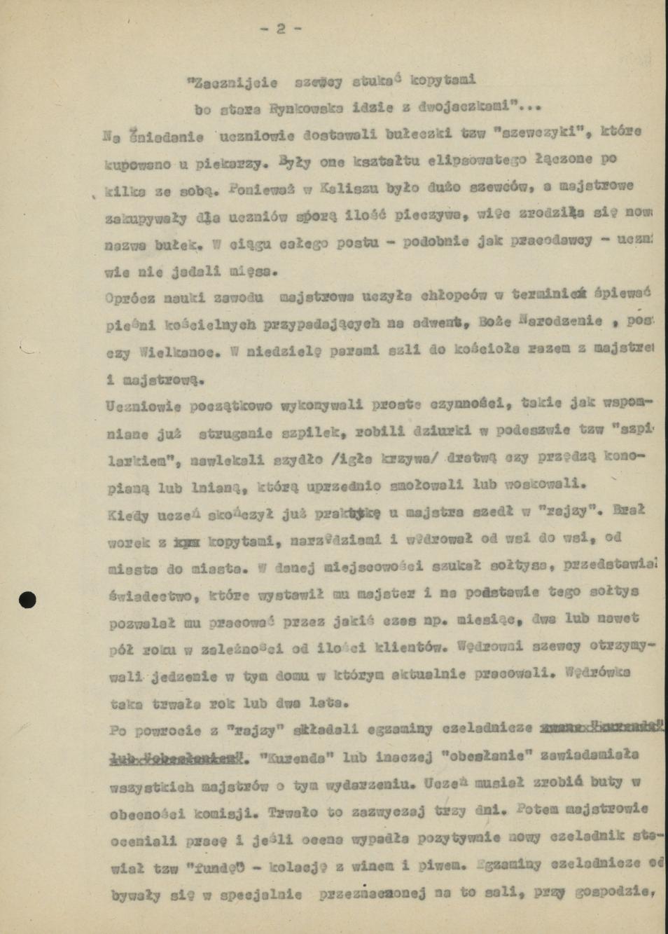 W terminie u majstra szewskiego, wędrówki czeladnicze