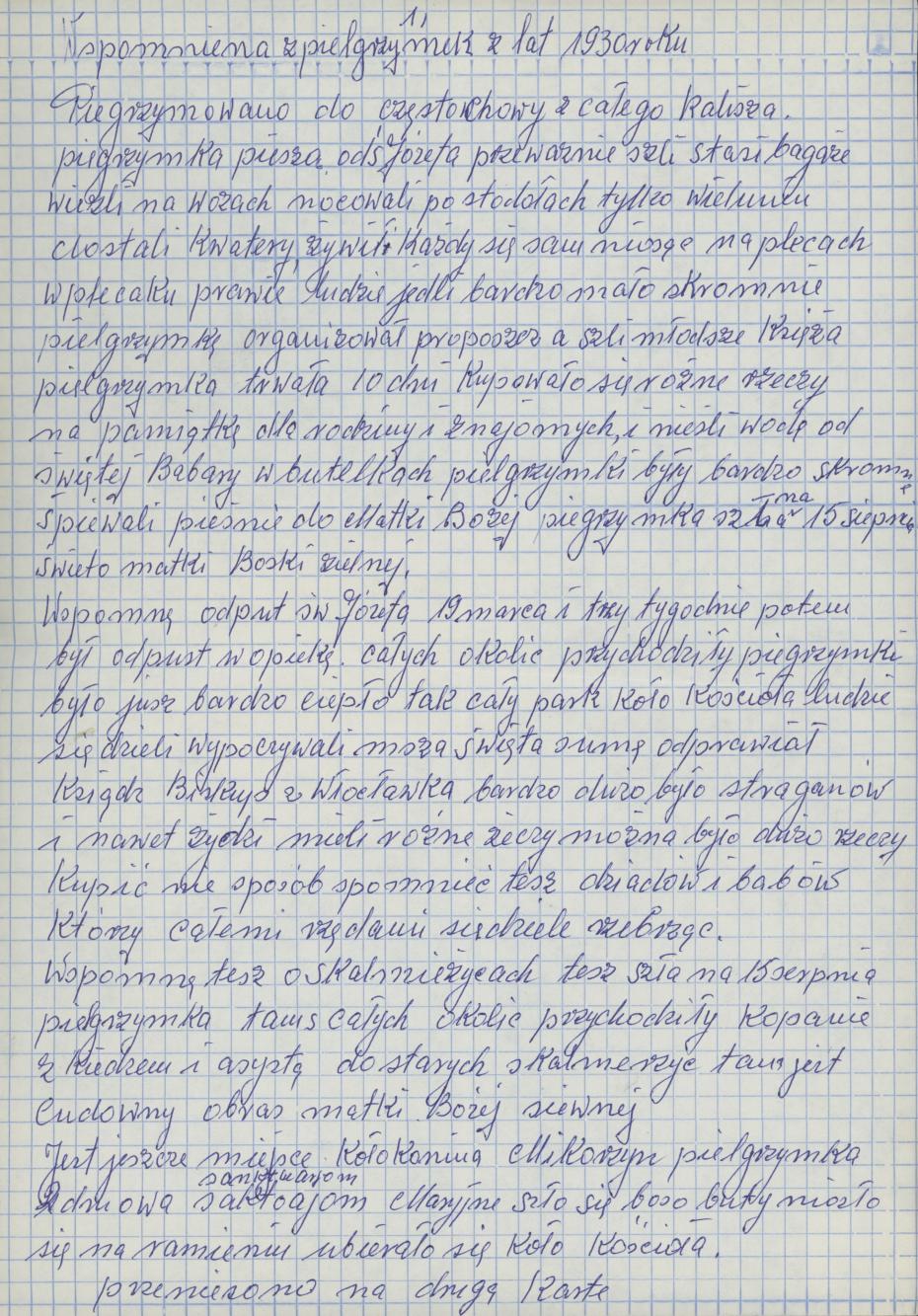 Wspomnienia z pielgrzymek z lat 1930