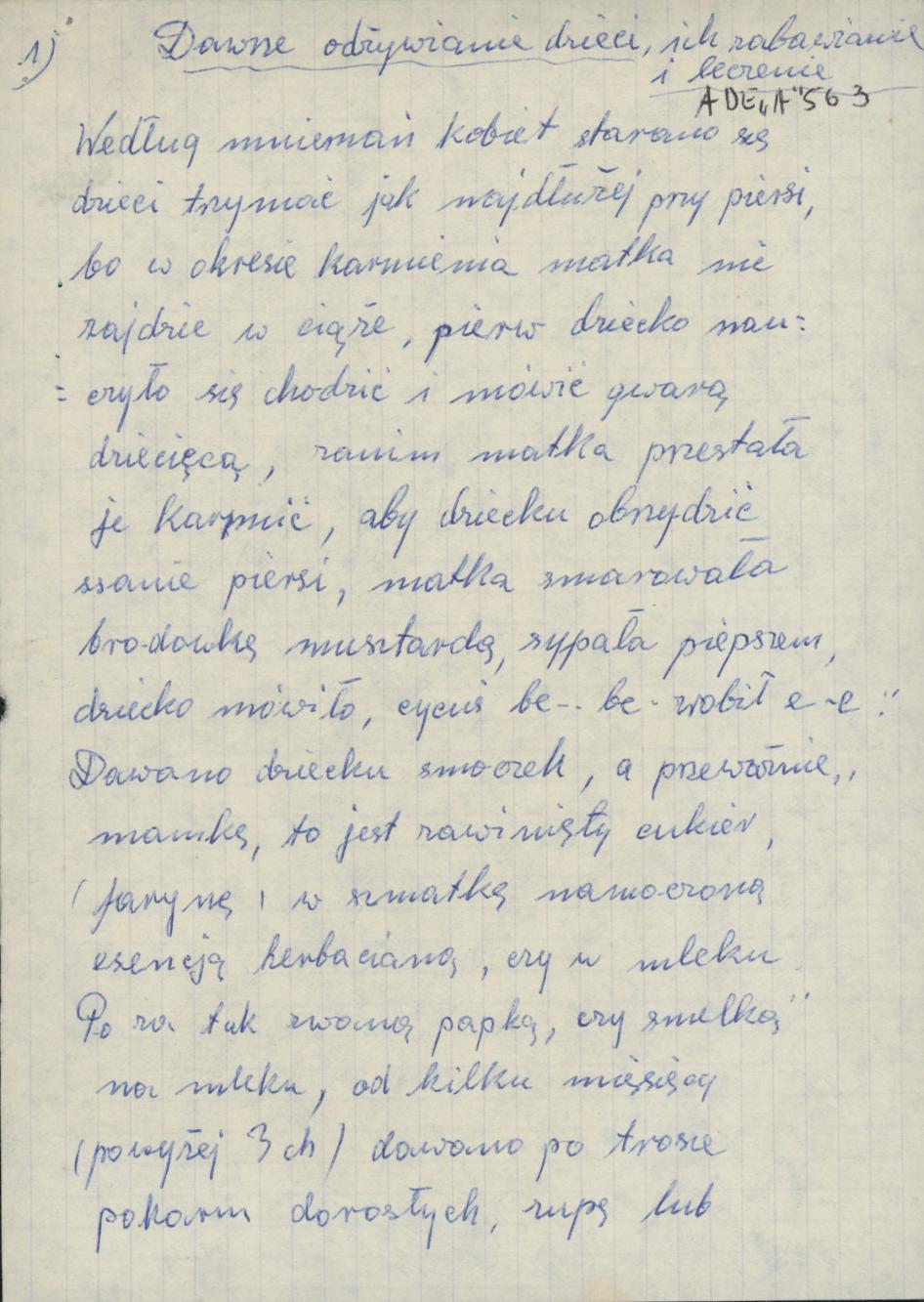 Dawne odżywianie dzieci, ich zabawianie i leczenie