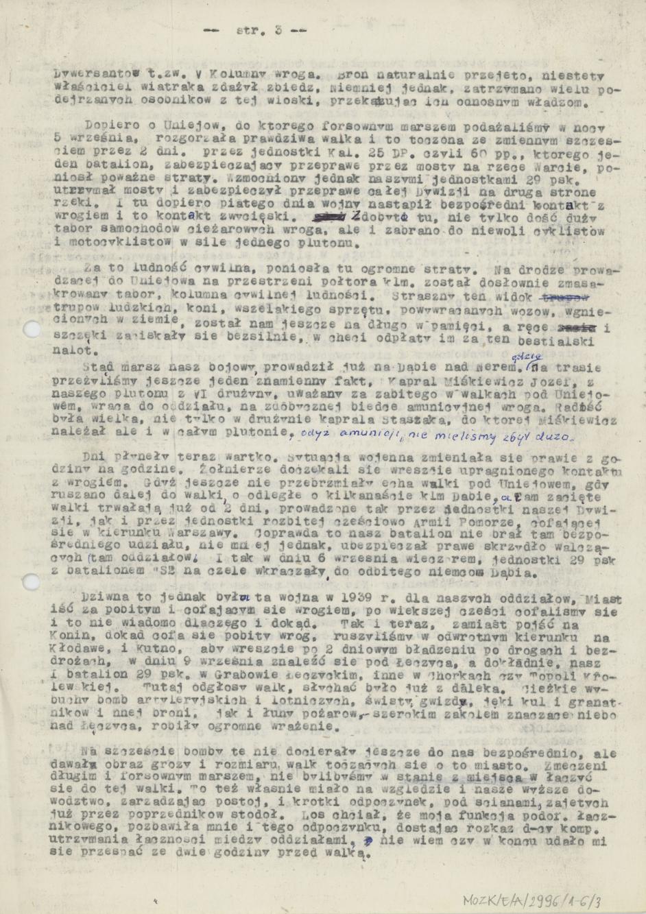 Wspomnienia wojenne z Kampanii Wrześniowej 1939 r.