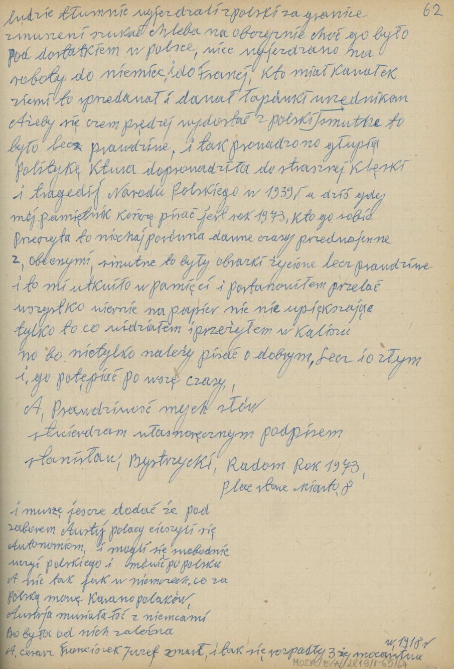 Mój pamiętnik oraz wspomnienia z moich młodych lat i z przeżyć z czasów I wojny światowej, cz. 5