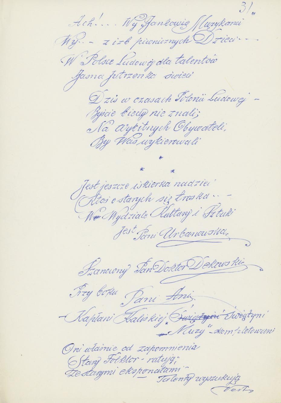 Wielce Szanownej Pani Magister Annie Urbanowskiej