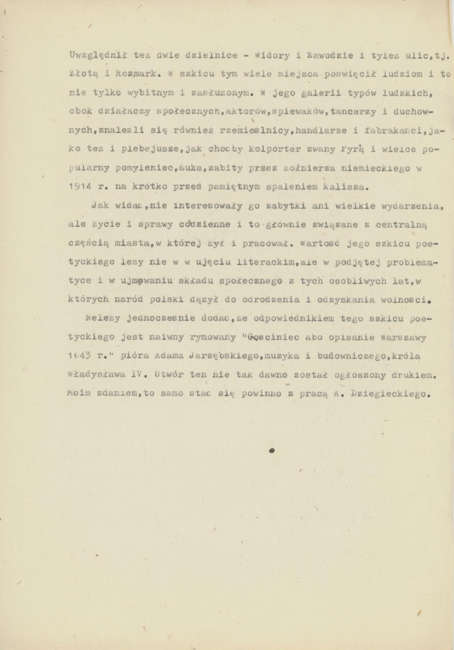 O "Starym Kaliszu" Antoniego Dziegieckiego