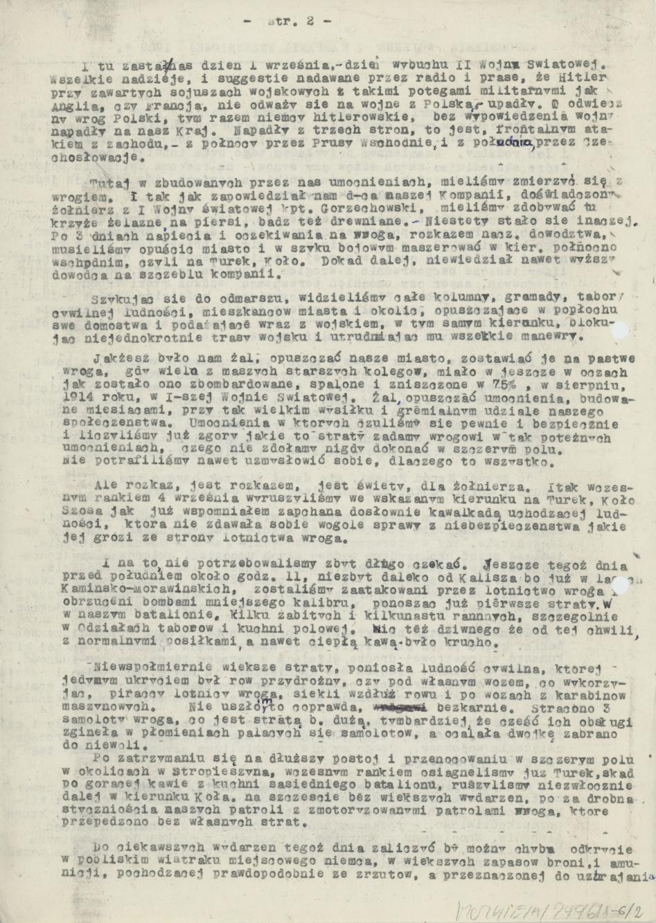 Wspomnienia wojenne z Kampanii Wrześniowej 1939 r.