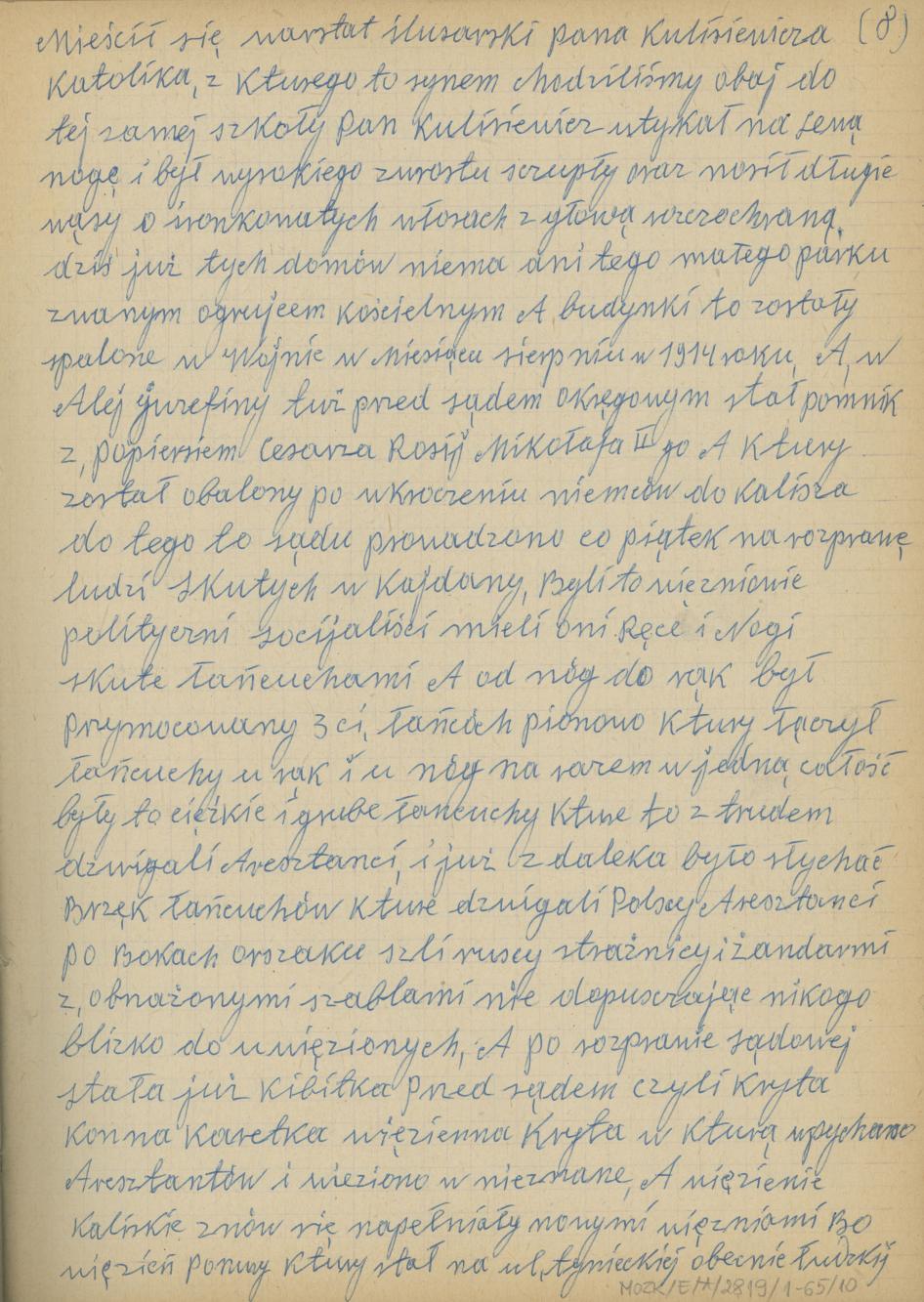 Mój pamiętnik oraz wspomnienia z moich młodych lat i z przeżyć z czasów I wojny światowej, cz. 1