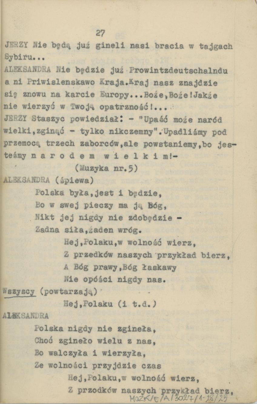 Przedświt wolności - obraz sceniczny ze śpiewami i tańcami, cz. 2