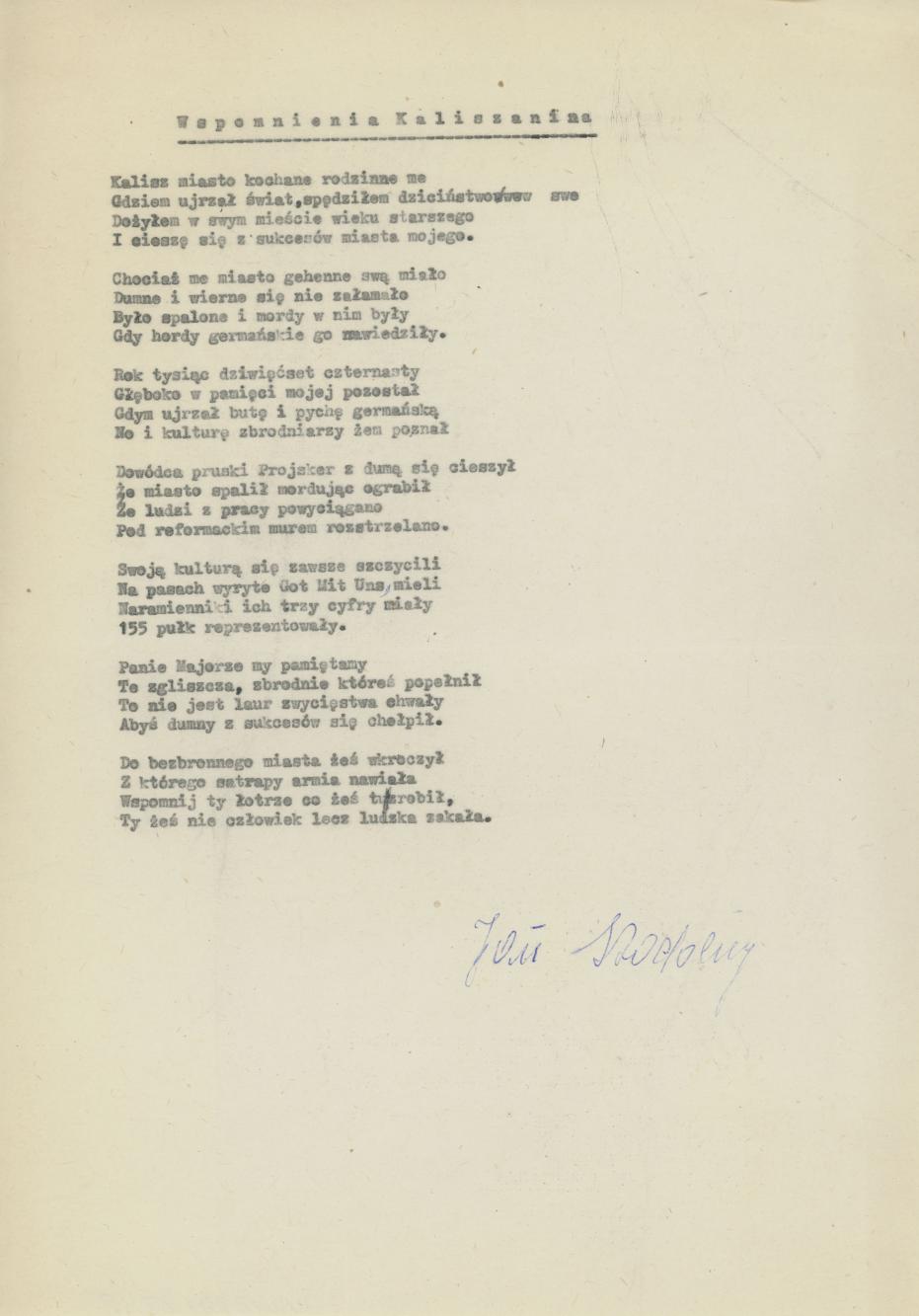 Wspomnienia kaliszanina