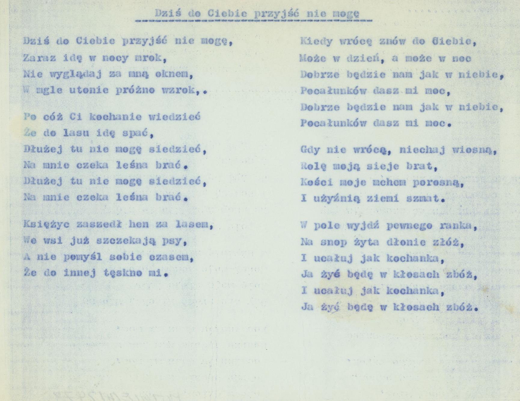 Dziś do ciebie przyjść nie mogę