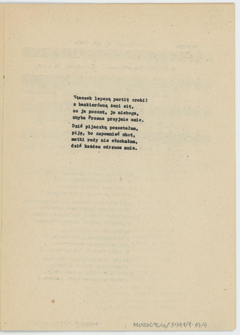 W Kaliszu nad Prosną - zbiór pieśni