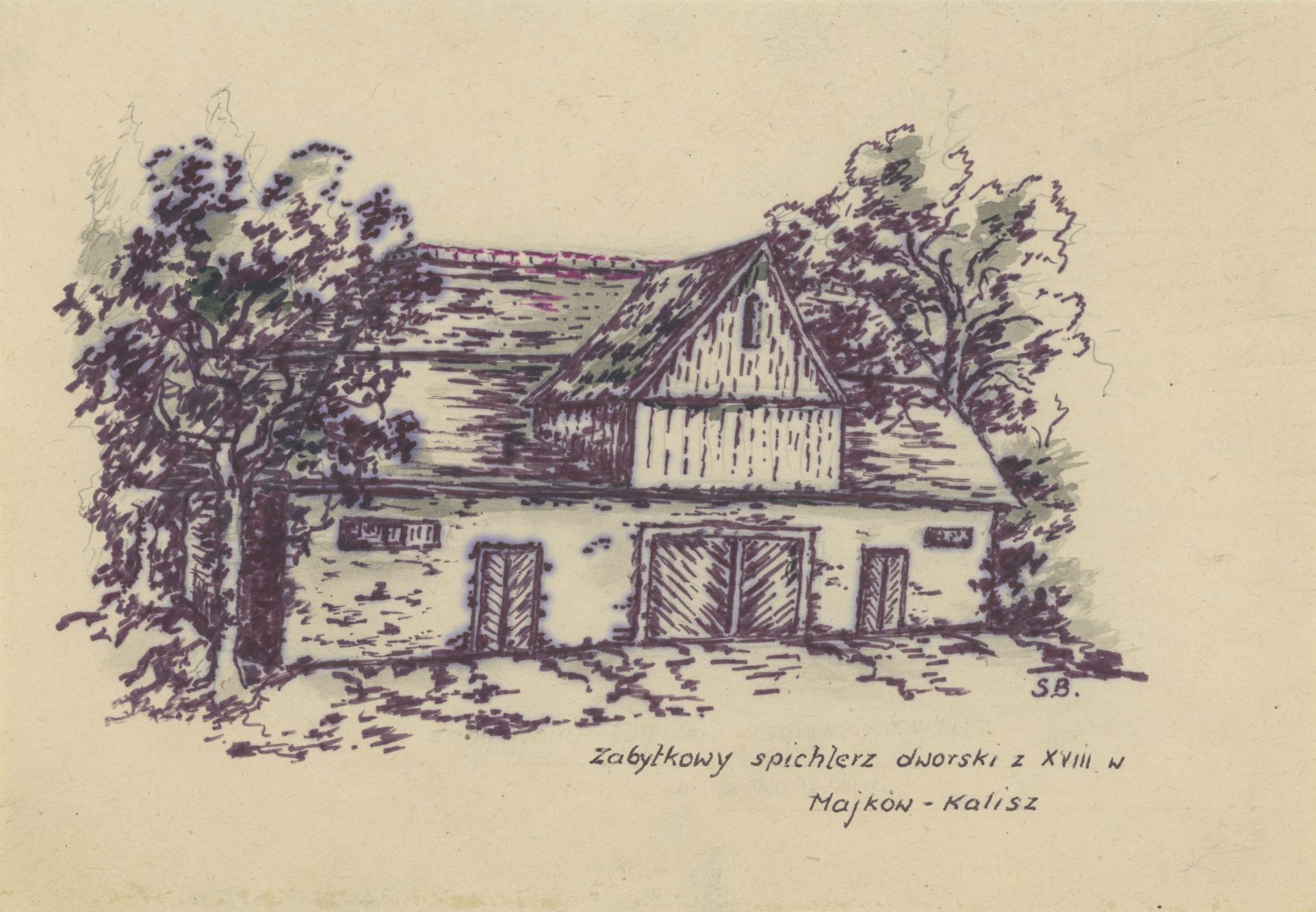 Zabytkowy spichlerz dworski z XVIII w. Majków, Kalisz