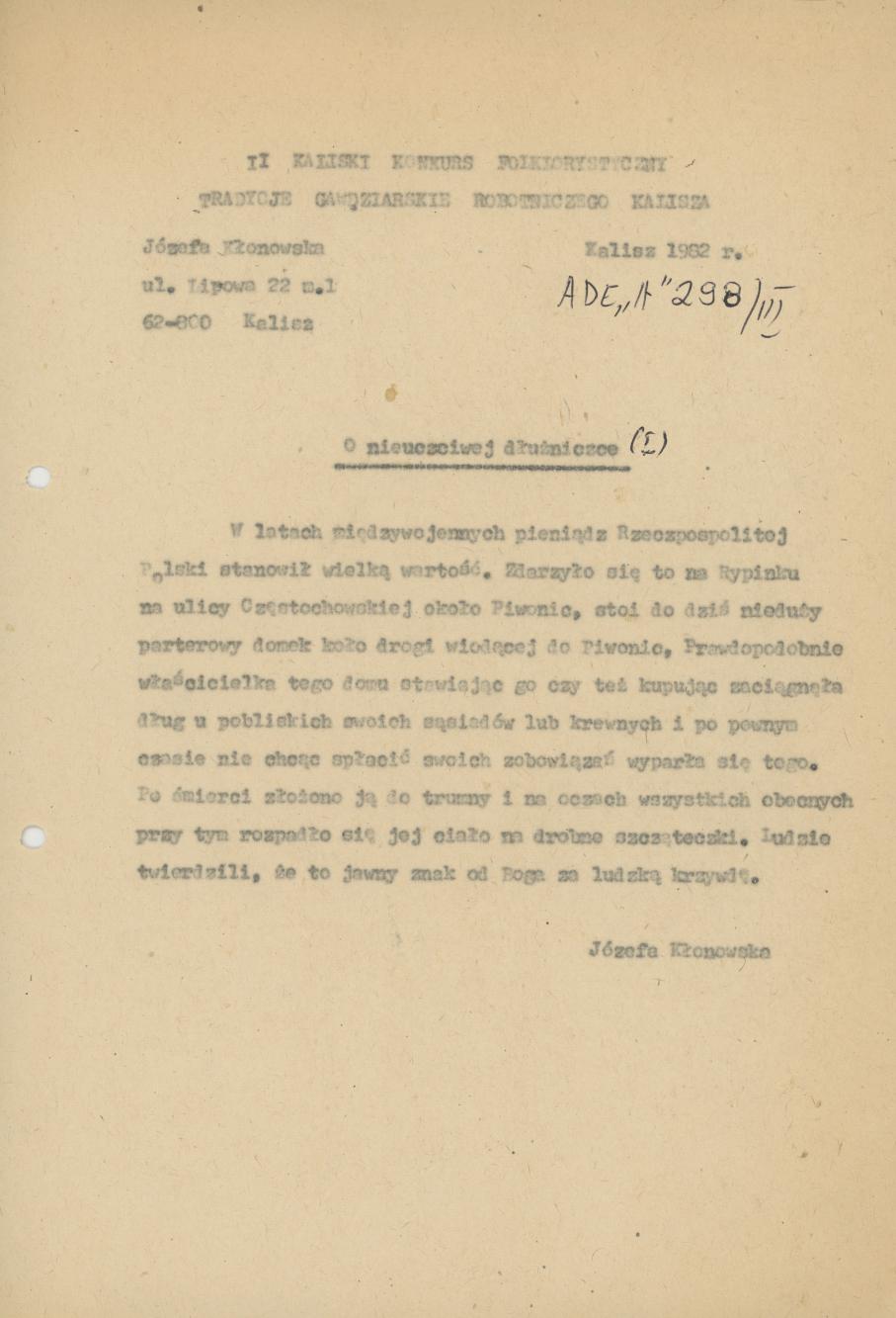 O nieuczciwej dłużniczce