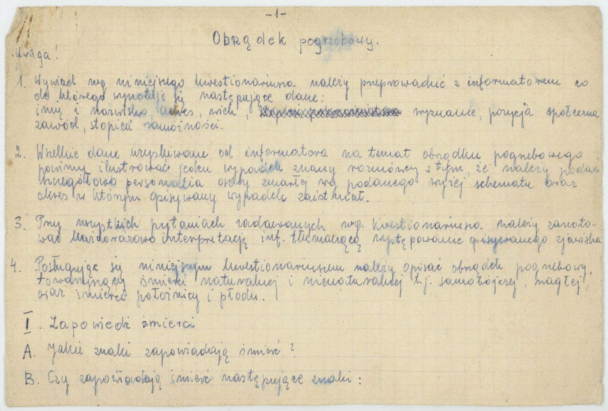 Obrządek pogrzebowy - wytyczne konkursu Koła Miłośników Folkloru Miasta Kalisza, cz. 1