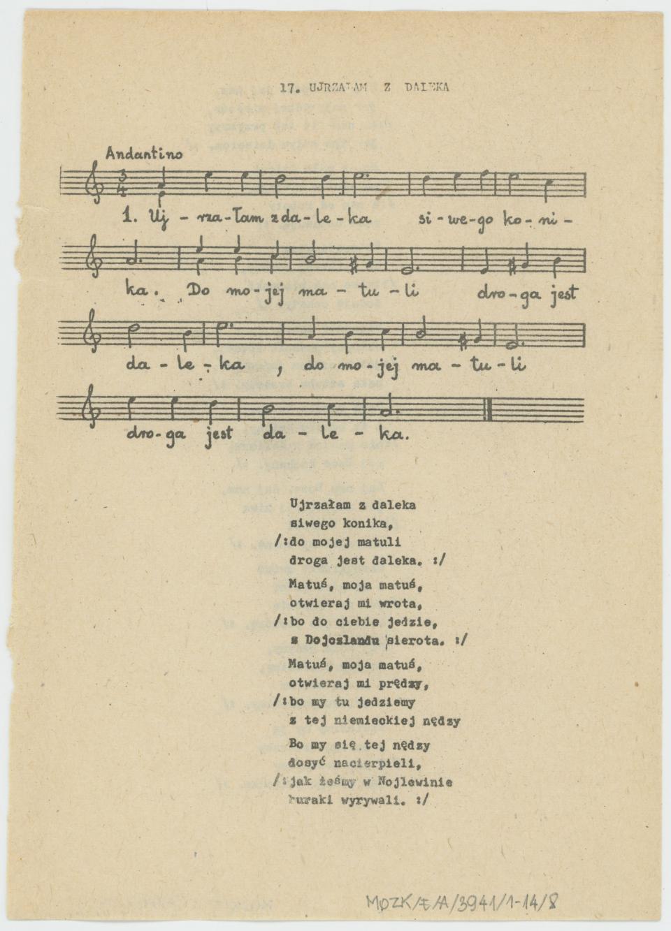 W Kaliszu nad Prosną - zbiór pieśni