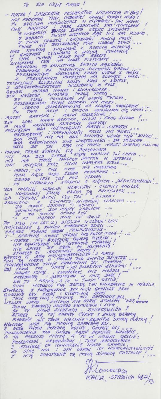 To dla ciebie Matko