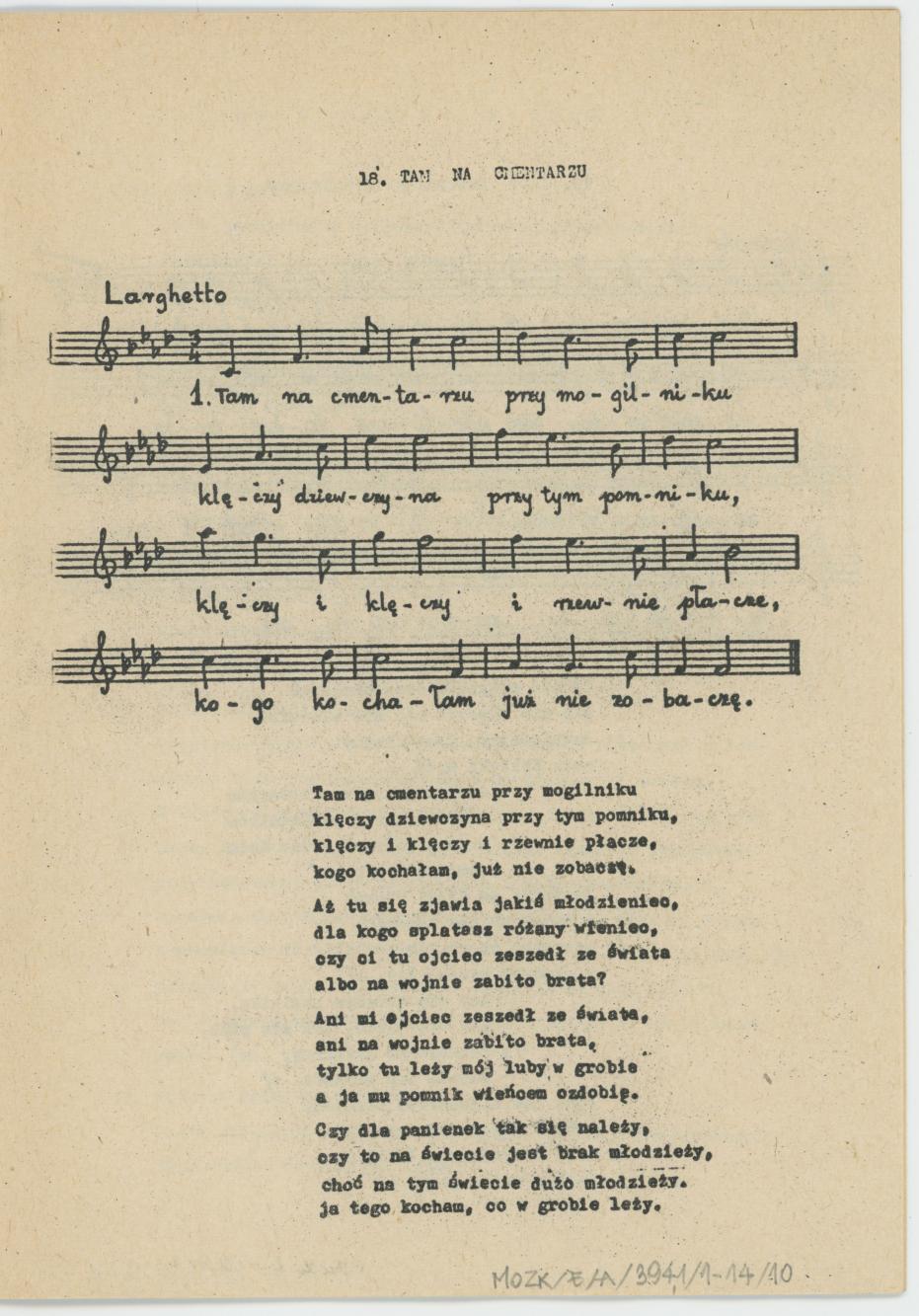 W Kaliszu nad Prosną - zbiór pieśni