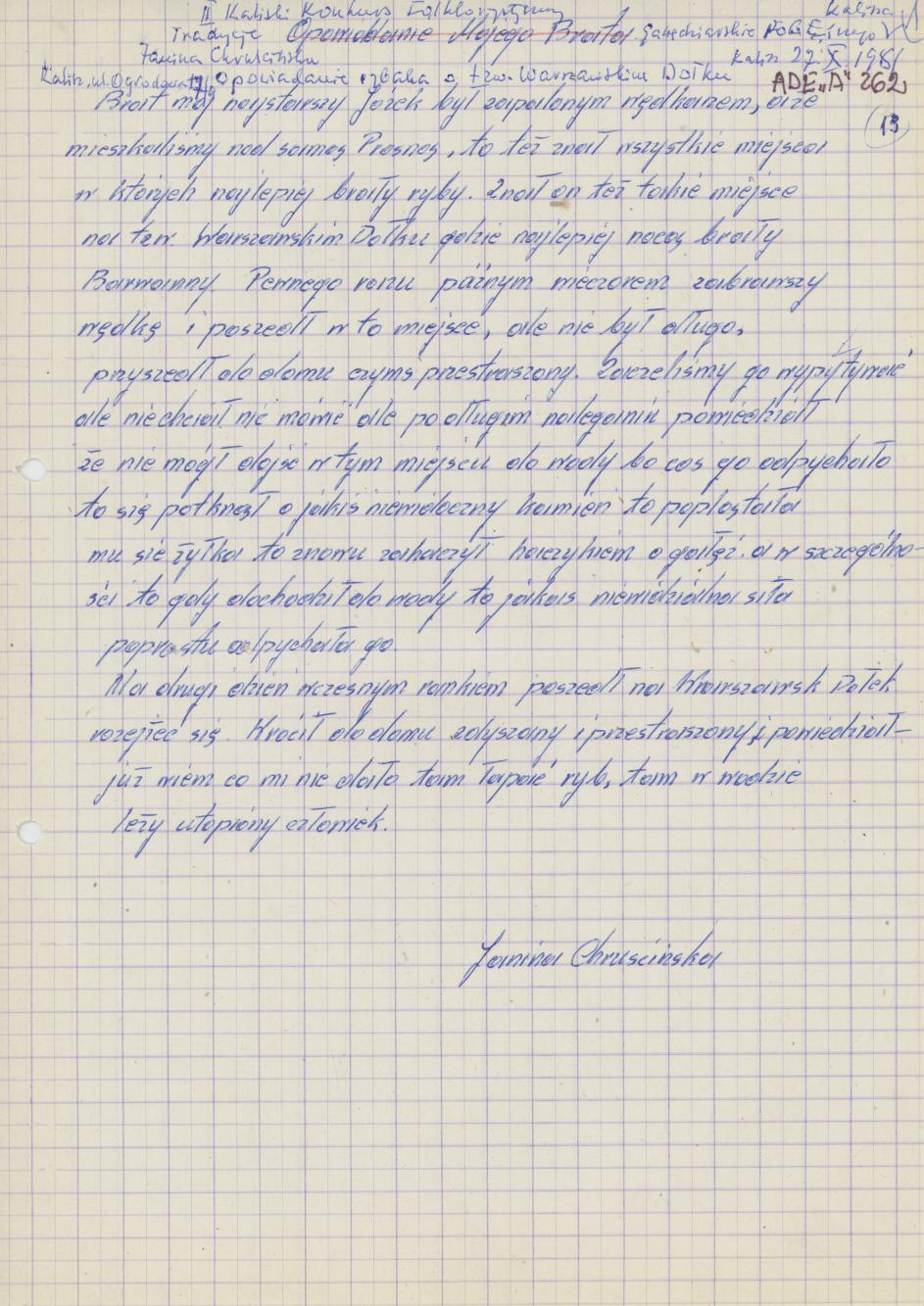 Opowiadanie o tzw. Warszawskim Dołku