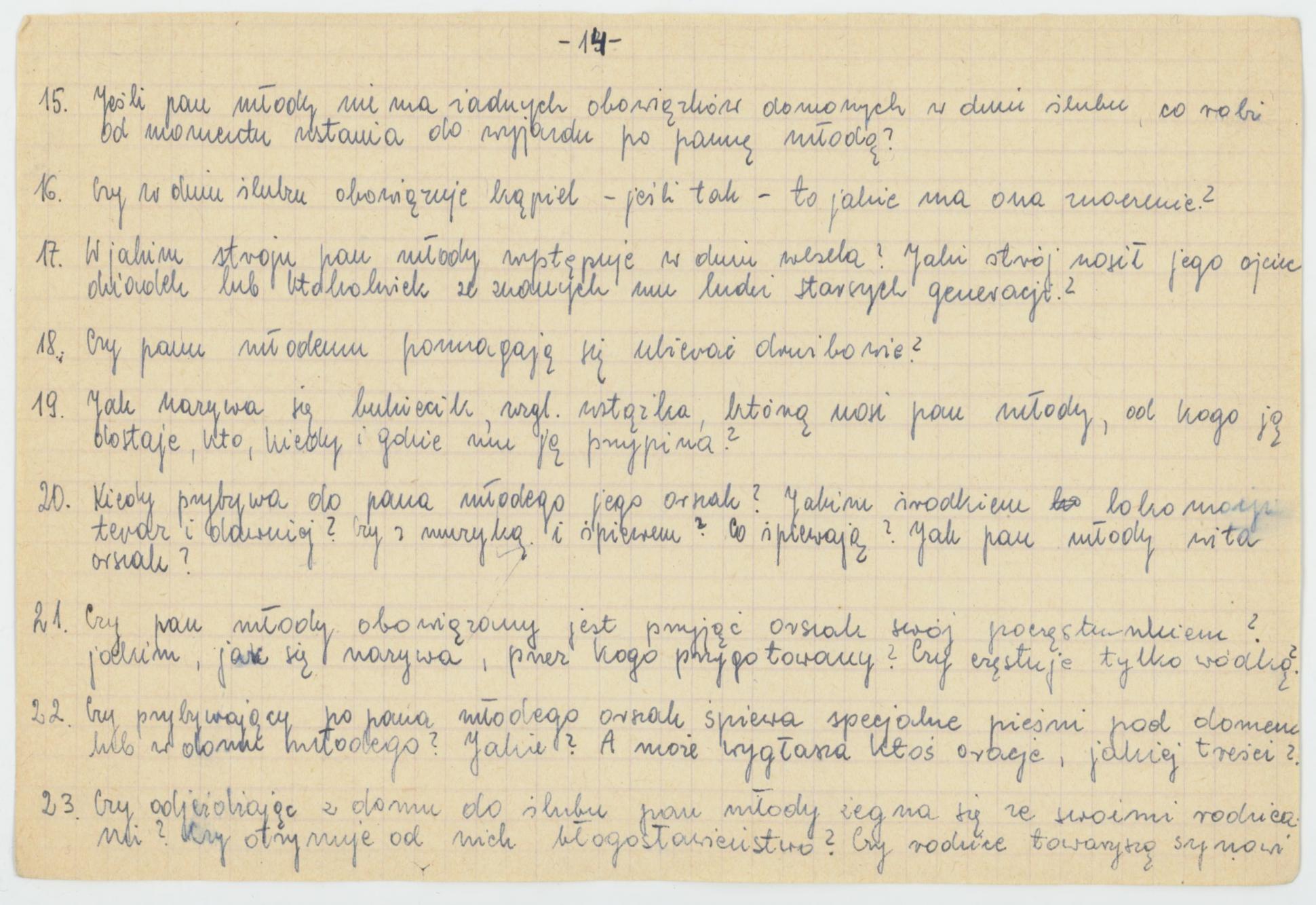 Zwyczaje i obrzędy weselne - wytyczne konkursu Koła Miłośników Folkloru Miasta Kalisza, cz. 2