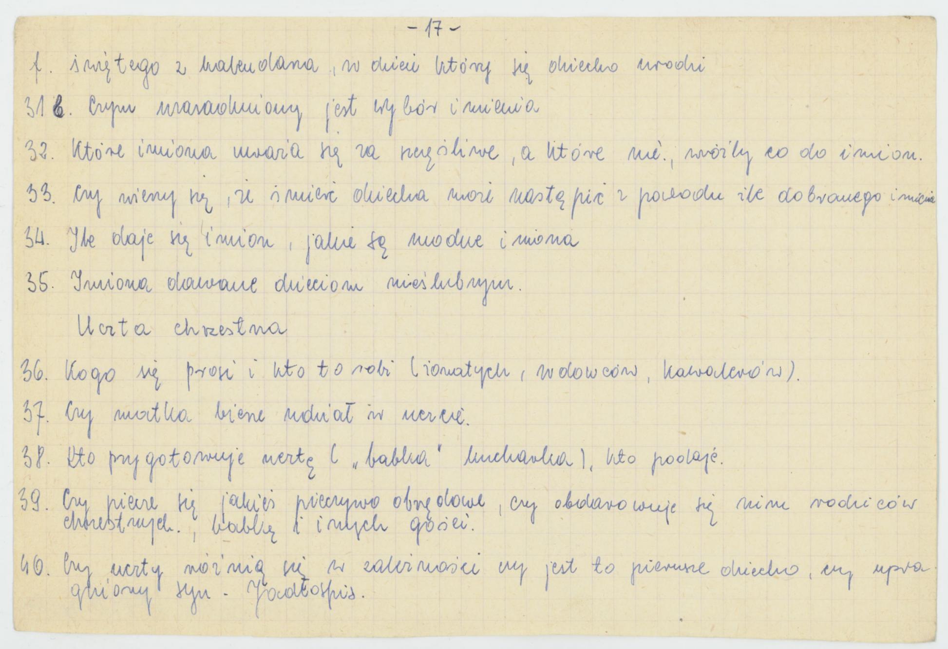 Narodziny - wytyczne konkursu Koła Miłośników Folkloru Miasta Kalisza, cz. 2