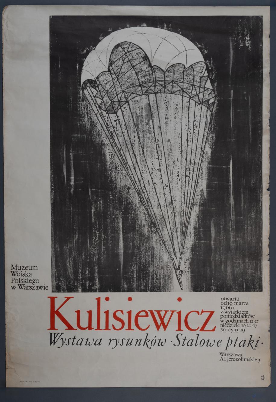 Plakat wystawy, Kulisiewicz. Wystawa rysunków Stalowe Ptaki