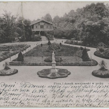 Flora i domek szwajcarski w parku, Kalisz