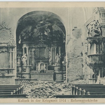 Kalisch in der Kriegszeit 1914 - Reformatorkirche, Kalisz