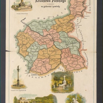 Mapa ogólna Królestwa Polskiego z podziałem na gubernie i powiaty