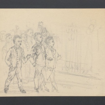 Chłopcy w mundurach, dwie głowy