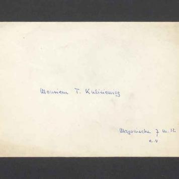 Koperta, adr. Monsieur Tadeusz Kulisiewicz