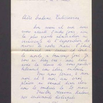 Chere Madame Kulisiewicz [...]