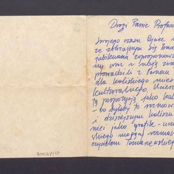 Drogi Panie Profesorze, swojego czasu ojciec mój [...]