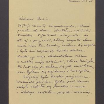 Kochana Basiu. Dziękuję za miłą niespodziankę [...]