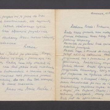 Kochana Basiu i Tadeuszu, Karta Wasza sprawiła [...]