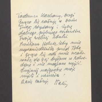 Tadeuszu Kochany, Drogi Gorąco Cię całuję [...]