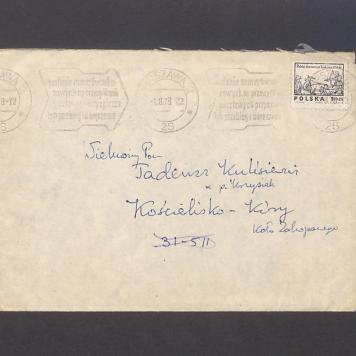 Koperta, adr. Szanowny Pan Tadeusz Kulisiewicz