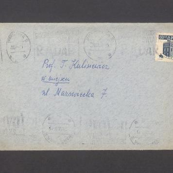 Koperta, adr. Prof. T. Kulisiewicz