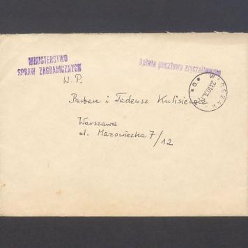 Koperta, nad. Ministerstwo Spraw Zagranicznych
