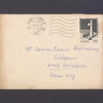 Koperta, adr. WP. Barbara i Tadeusz Kulisiewicz