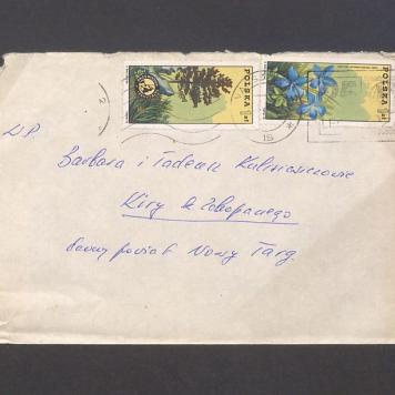 Koperta, adr. W. P. Barbara i Tadeusz Kulisiewiczowie